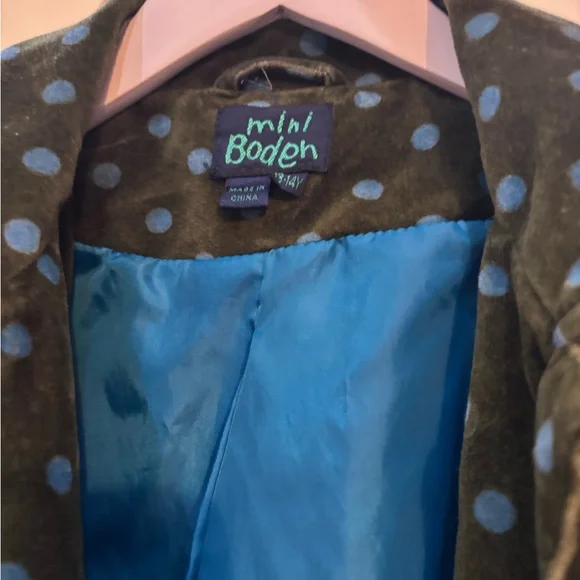 Boden kids Olive Green Polka Dot Jacket - Picture 2 of 8